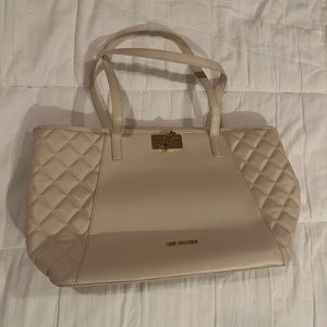 (White) Moschino medium sized tote! Used once / still in cover bag :)